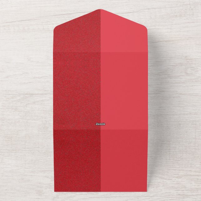 Half Matte & Noise Red Wedding Invite – Customize (Outside)