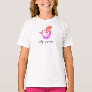 Half Mermaid Purple Pink Girl T-Shirt