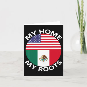 Half Mexican Half American Flag Usa Mexico Roots H Card