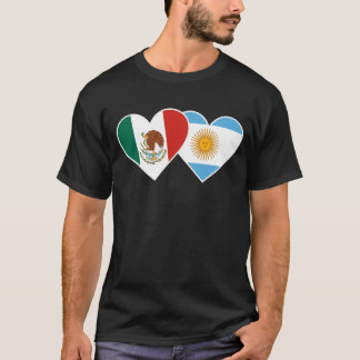 Half Mexican Half Argentinian Flag Mexico Argentin T-Shirt