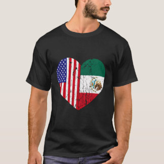 Half Mexico Half American Roots Mens Womens Kids T-Shirt