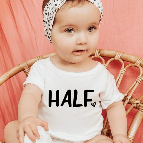 Half Minimal Minimalist Heart Half Birthday Baby T_Shirt