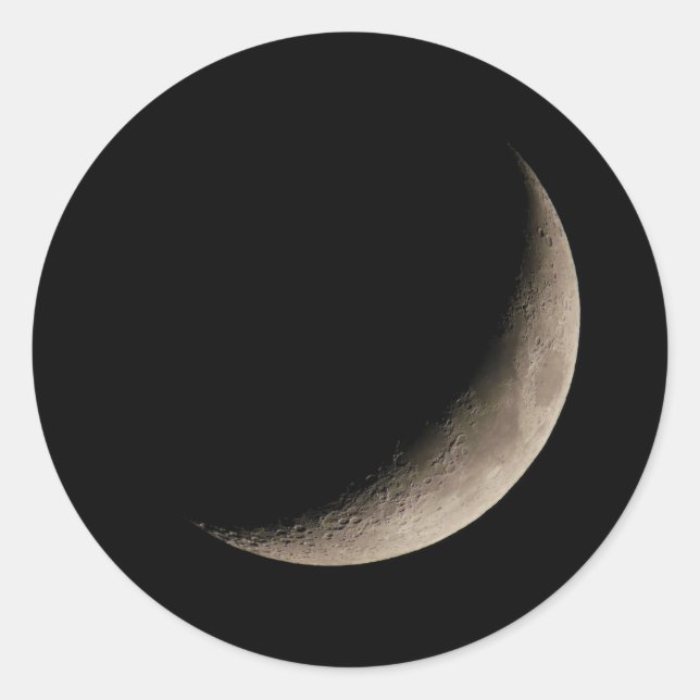 Half moon at the dark night sky classic round sticker (Front)