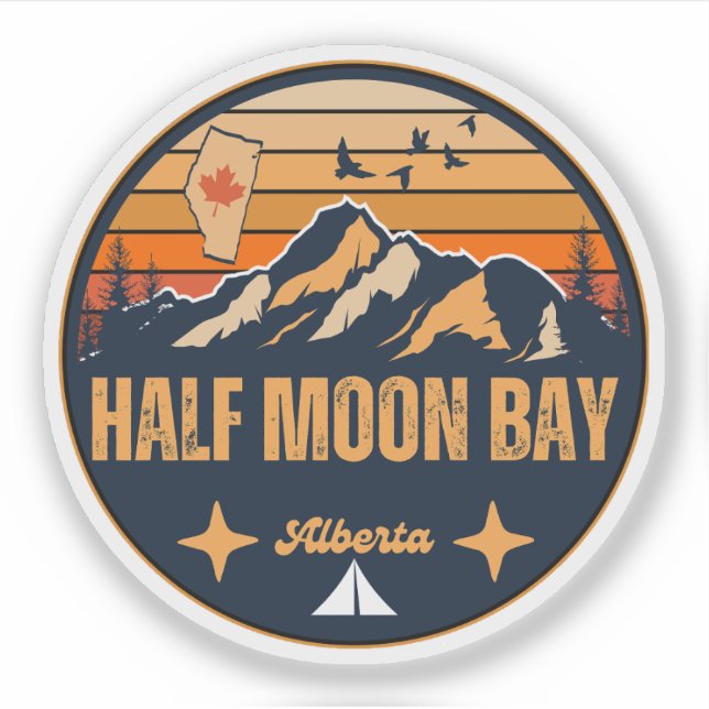 Half Moon Bay, Alberta Sticker (Front)