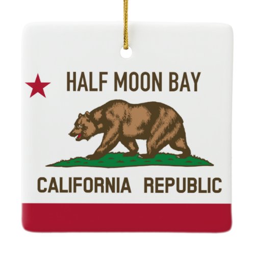 Half Moon Bay CA Ceramic Ornament