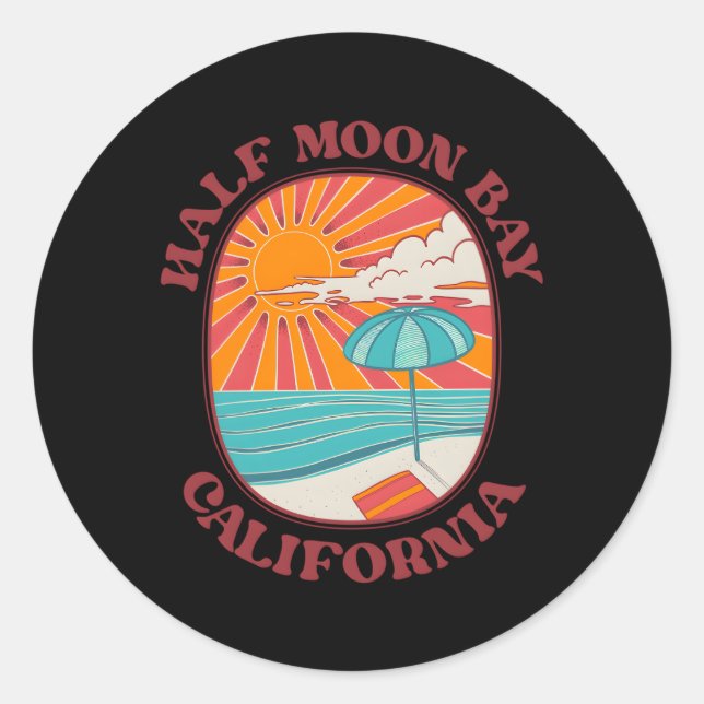 Half Moon Bay California Ca Classic Round Sticker (Front)