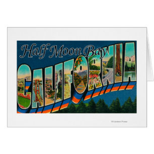 Half Moon Bay, California - Large Letter Scenes Cards