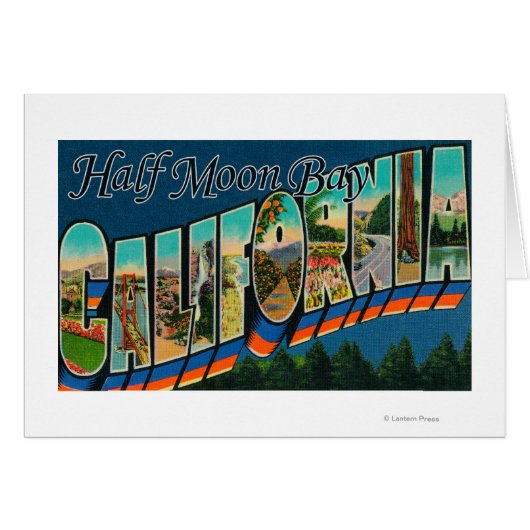 Half Moon Bay, California - Large Letter Scenes Cards (Front Horizontal)