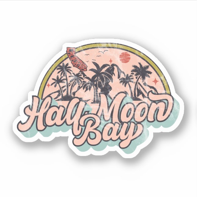 Half Moon Bay, California Sticker (Front)