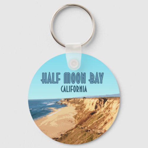 Half Moon Bay California Vintage Keychain