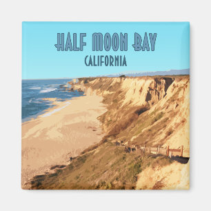 Half Moon Bay California Vintage Magnet