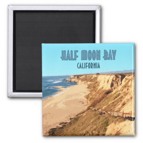 Half Moon Bay California Vintage Magnet