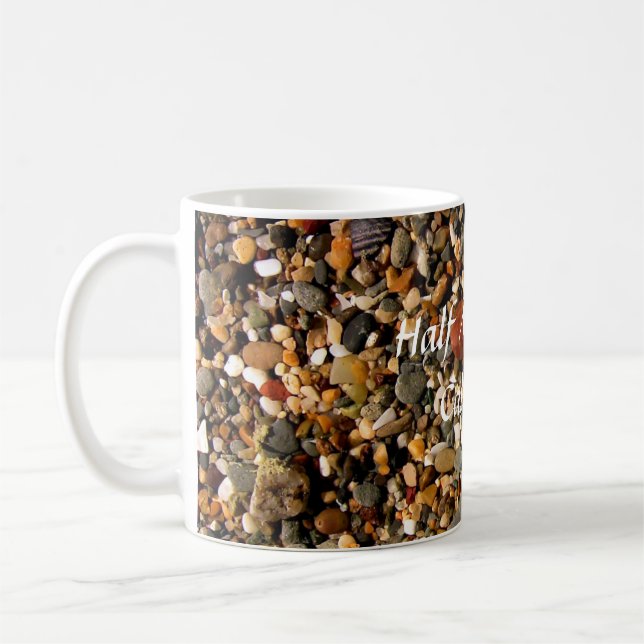 Half Moon Bay Colorful Beach Stones Coffee Mug (Left)