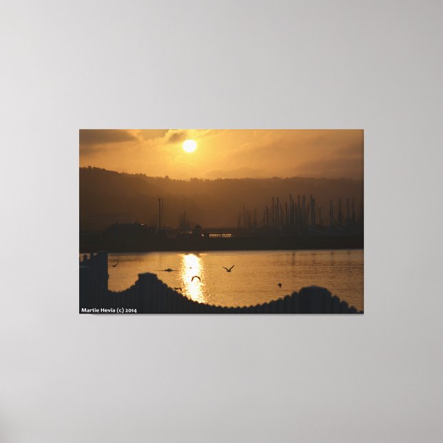 Half Moon Bay Marina Sunrise IV - Wrapped Canvas Print (Front)