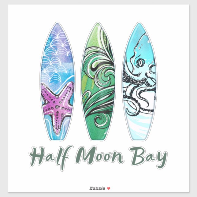 Half Moon Bay Surfboards XL Sticker (Sheet)