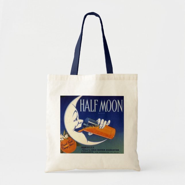 Half Moon Brand Oranges Crate Label Tote Bag (Front)