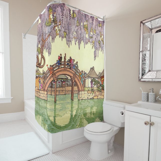 Half Moon Bridge Yoshida Toshi 1941  Shower Curtain (In Situ)