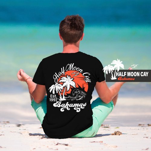 Half Moon Cay Bahamas _ Palm trees Vintage 80s T_Shirt