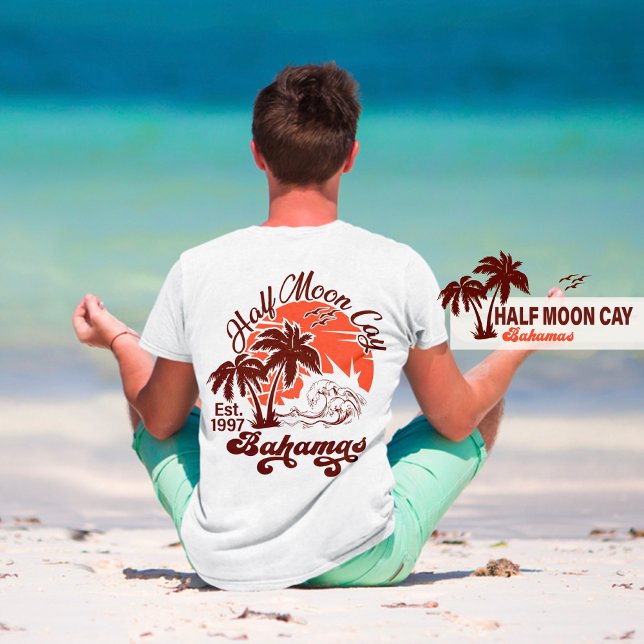 Half Moon Cay Bahamas - Palm trees Vintage 80s T-Shirt (Creator Uploaded)