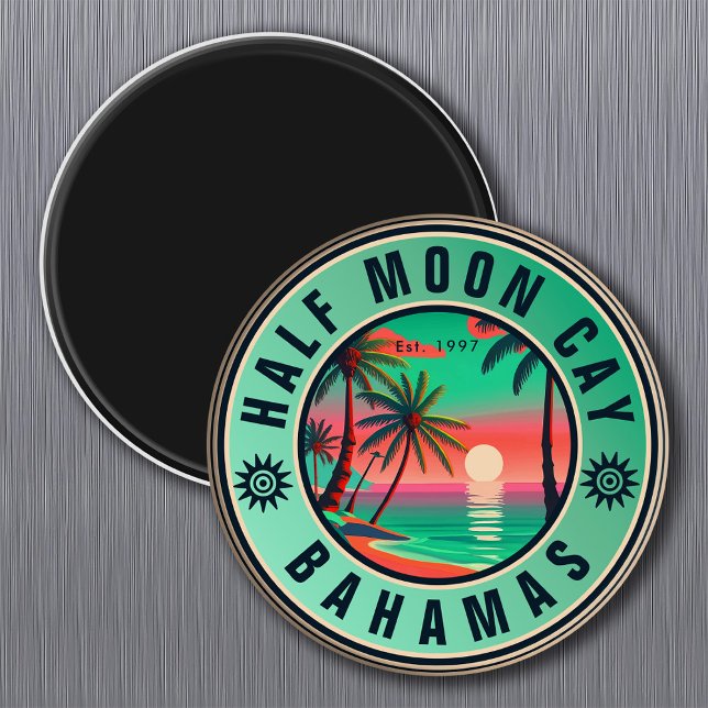 Half Moon Cay Bahamas Retro Retro Souvenir 19560s Magnet (Creator Uploaded)