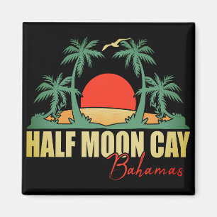 Half Moon Cay Bahamas Retro Vintage 80s Palm tree Magnet