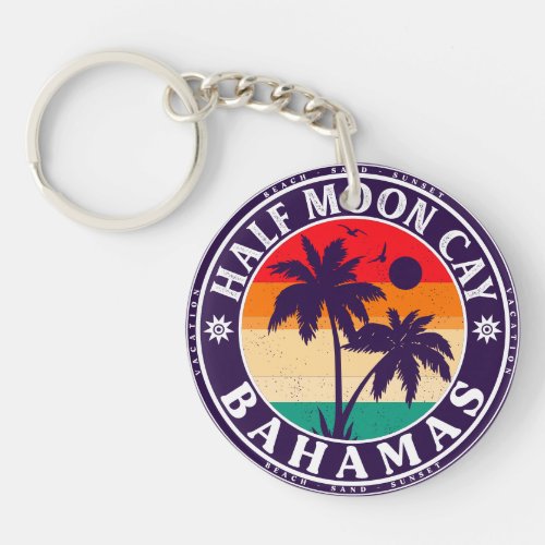 Half Moon Cay Bahamas _ Retro Vintage 80s Souvenir Keychain