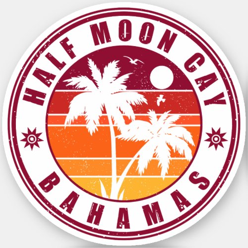 Half Moon Cay Bahamas _ Retro Vintage 80s Souvenir Sticker