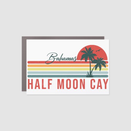 Half Moon Cay Bahamas Retro Vintage Vacation 60s Car Magnet