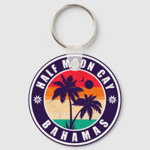 Half Moon Cay Bahamas Retro Vintage Vacation 60s Keychain