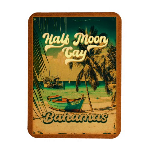 Half Moon Cay Bahamas Retro Vintage Vacation 60s Magnet