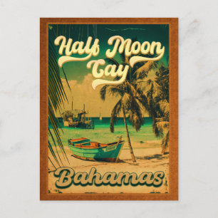 Half Moon Cay Bahamas Retro Vintage Vacation 60s Postcard
