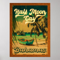 Half Moon Cay Bahamas Retro Vintage Vacation 60s