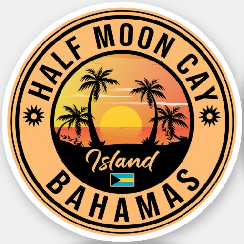 Half Moon Cay Bahamas Retro Vintage Vacation 60s Sticker