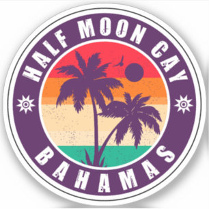 Half Moon Cay Bahamas Retro Vintage Vacation 60s Sticker