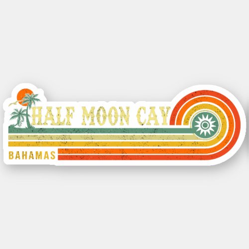 Half Moon Cay Bahamas Retro Vintage Vacation 60s Sticker