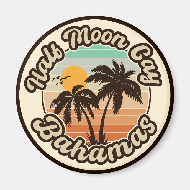 Half Moon Cay Bahamas Vintage Family Vacation 60s Magnet (Front)