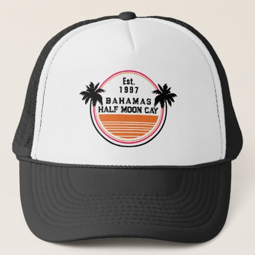 Half Moon Cay Bahamas Vintage Family Vacation Trucker Hat