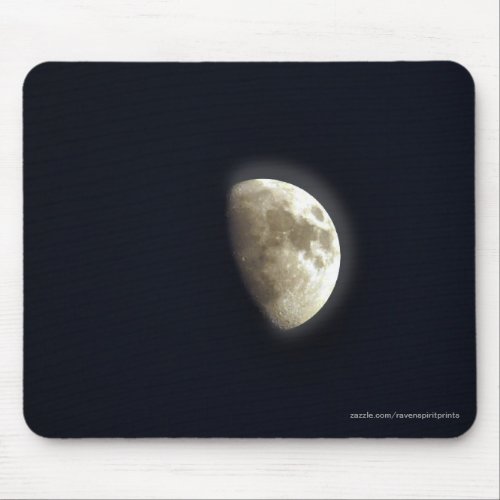Half Moon Lunar Astronomy Photo Mouse Pad