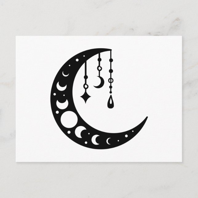 Half Moon, Moon Phases Postcard (Front)