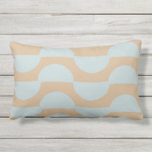 half moon outdoor pillow light blue and beige