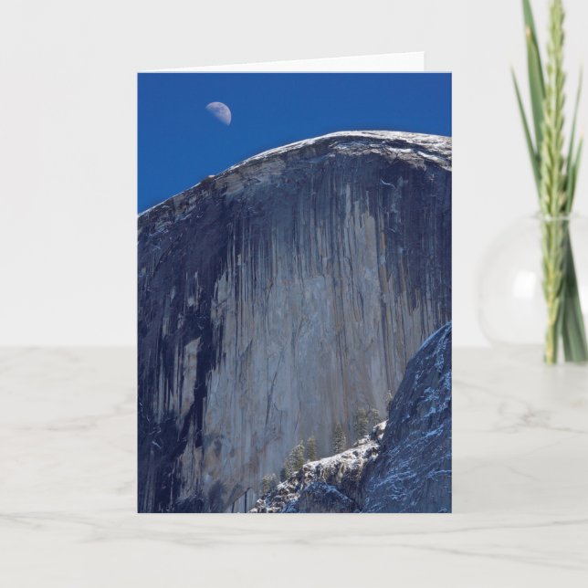 Half Moon Rising over Top of Half Dome Card (Front)