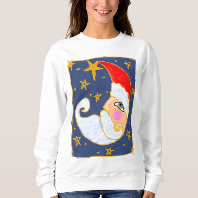 Half Moon Santa Claus Abstract Art Sweatshirt (Front)