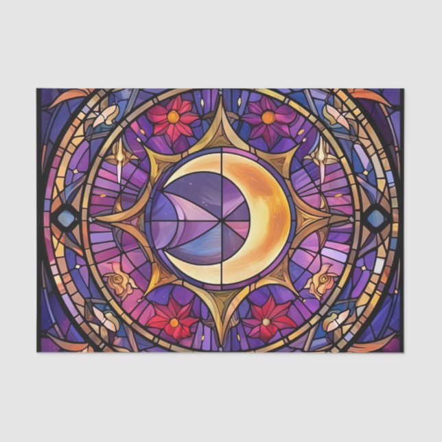 Half Moon Stained Glass Decoupage Paper (Front)