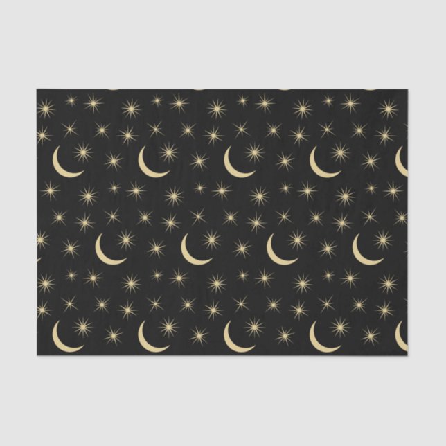 Half Moon Stars Universe Space Lover Astronomy Tissue Paper (Front)