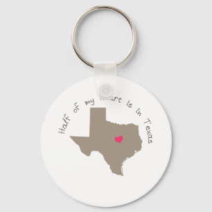 Half My Heart is in Texas Keychain