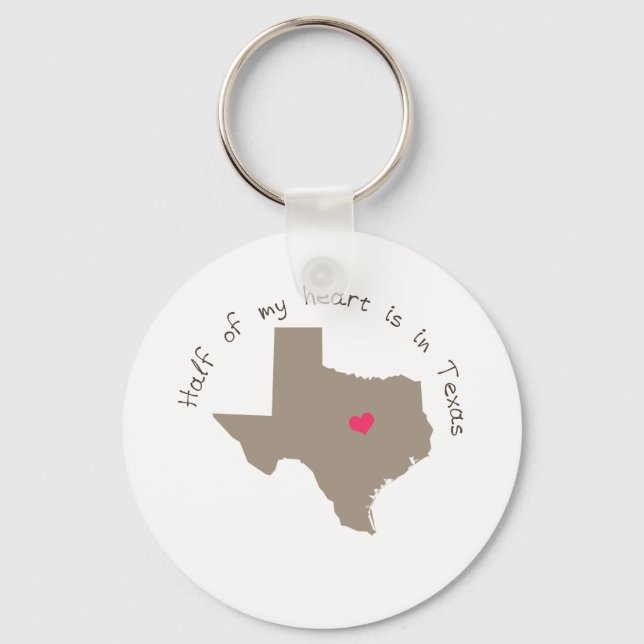 Half My Heart is in Texas Keychain (Front)