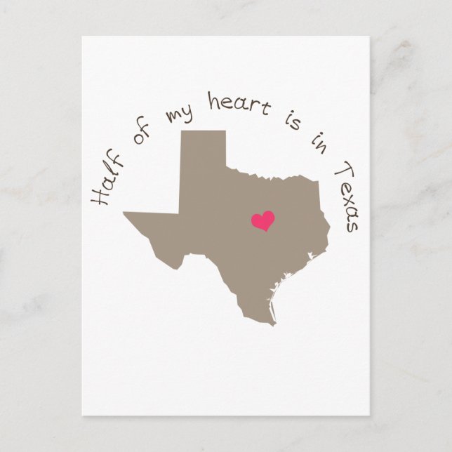 Half My Heart is in Texas Postcard (Front)