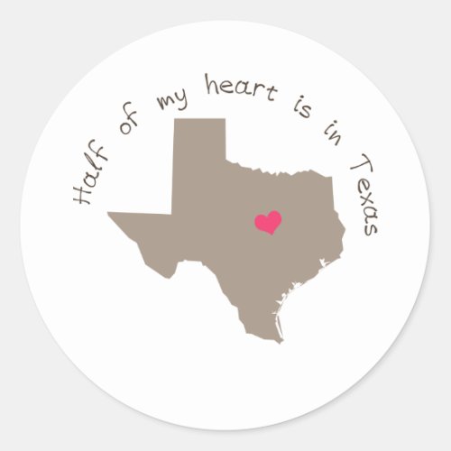 Half My Heart Is In Texas Sticker