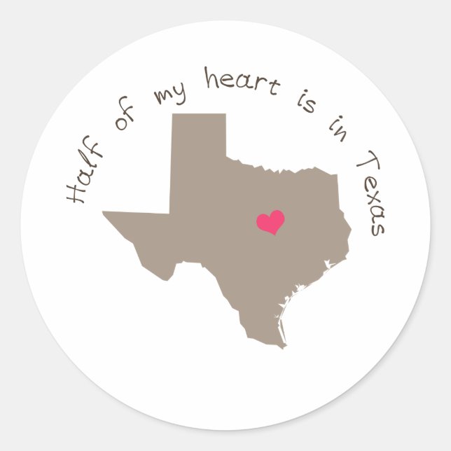 Half My Heart Is In Texas Sticker (Front)