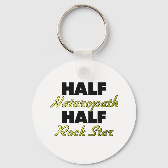 Half Naturopath Half Rock Star Keychain (Front)